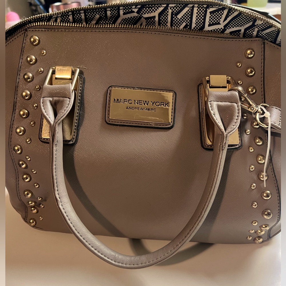 Marc New York tan purse . 18” wide x 10” height, brand new